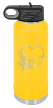 Load image into Gallery viewer, Heart Flower Stethoscope Laser Engraved Water Bottle (Etched)
