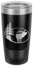 Load image into Gallery viewer, Elk and Trees Laser Engraved Tumbler (Etched)
