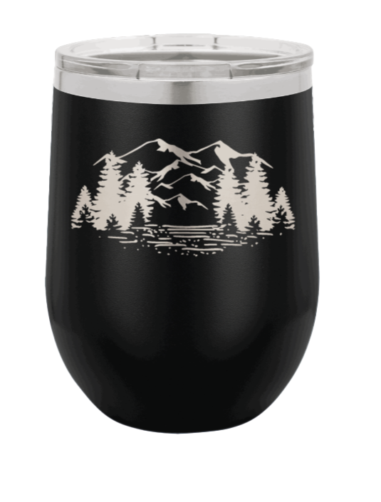 Mountains Laser Engraved Wine Tumbler (Etched)