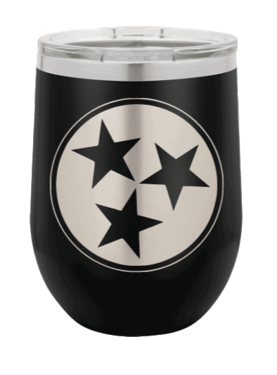 Tennessee Tri-Star Laser Engraved Wine Tumbler (Etched)