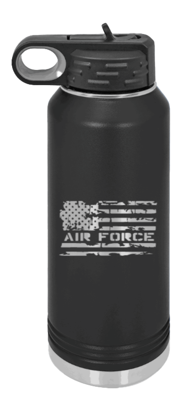 Air Force Flag Laser Engraved Water Bottle (Etched)