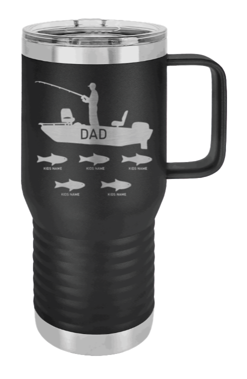 Dad Fishing Customizable Laser Engraved Mug (Etched)