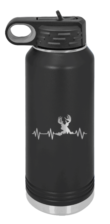 Deer Heartbeat Laser Engraved Water Bottle (Etched)