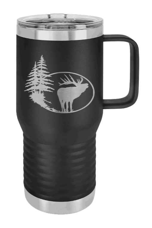 Elk and Trees Laser Engraved Mug (Etched)