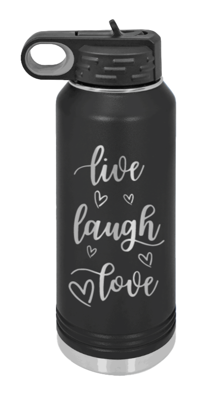 Live Laugh Love Laser Engraved Water Bottle