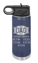 Load image into Gallery viewer, Dad Established - Customizable Laser Engraved Water Bottle (Etched)
