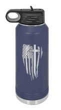 Load image into Gallery viewer, Cross Flag Vertical Laser Engraved Water Bottle (Etched)
