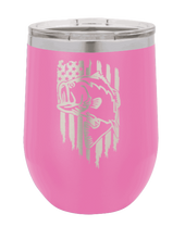 Load image into Gallery viewer, Bass - American Flag Laser Engraved Wine Tumbler (Etched)
