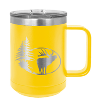 Load image into Gallery viewer, Elk and Trees Laser Engraved Mug (Etched)
