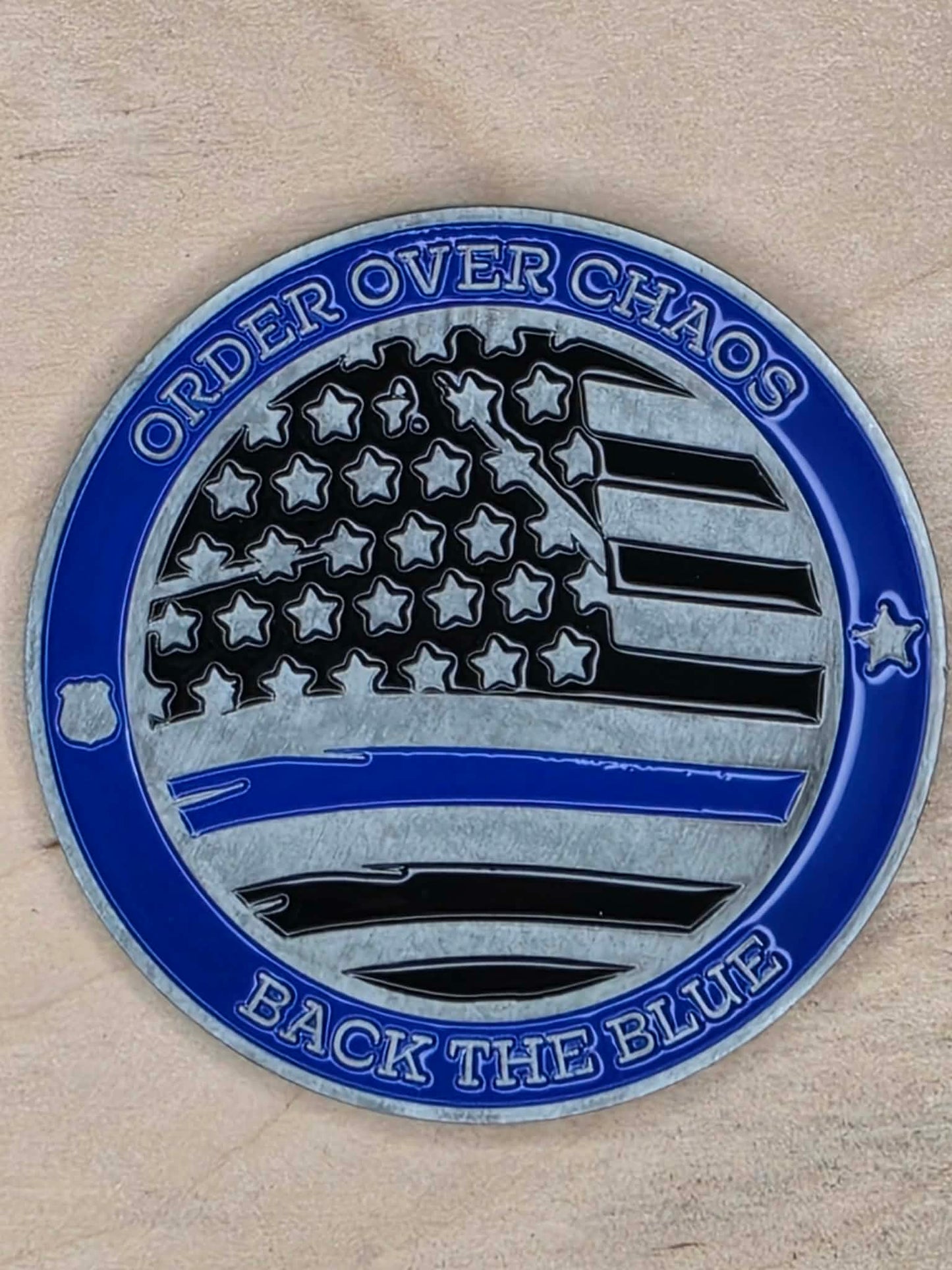 Back The Blue Fender Badge Emblem