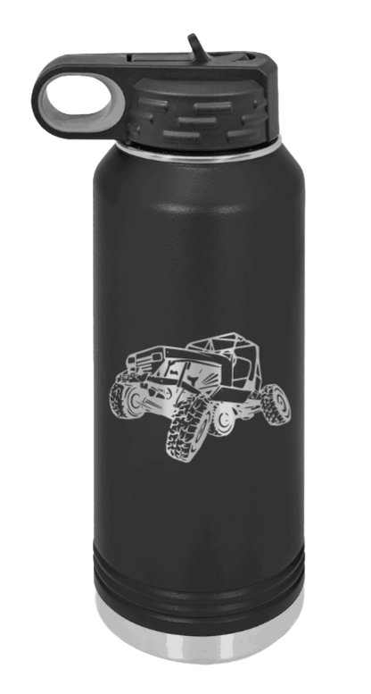 YJ Crawler No Rock - 32oz Water Bottle Laser Engraved- Black