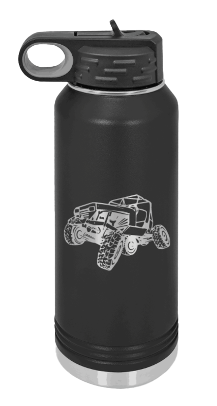 YJ Crawler No Rock - 32oz Water Bottle Laser Engraved- Black