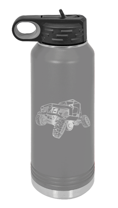 YJ Crawler No Rock - 32oz Water Bottle Laser Engraved- Dark Grey