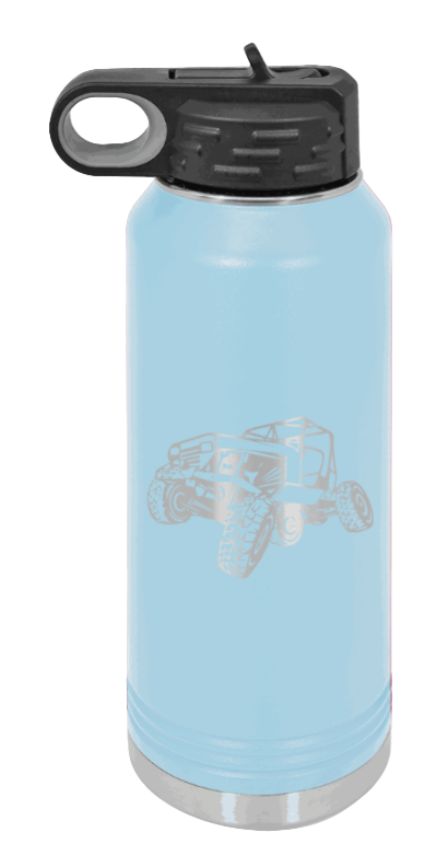 YJ Crawler No Rock - 32oz Water Bottle Laser Engraved- Light Blue