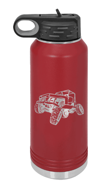 YJ Crawler No Rock - 32oz Water Bottle Laser Engraved- Maroon