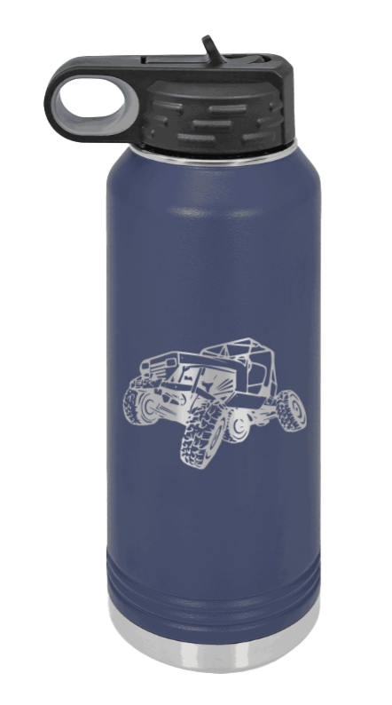 YJ Crawler No Rock - 32oz Water Bottle Laser Engraved- Navy