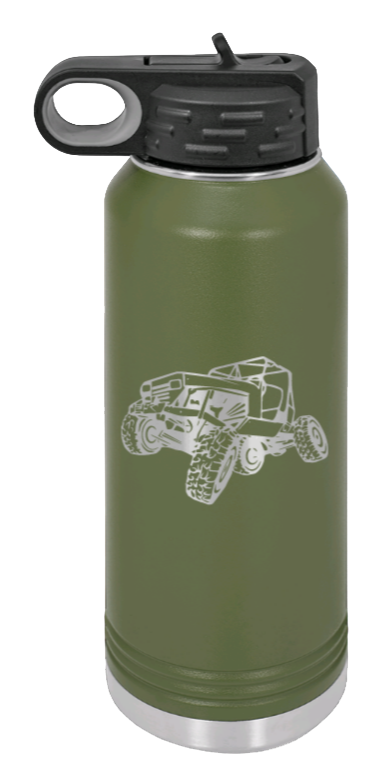 YJ Crawler No Rock - 32oz Water Bottle Laser Engraved- Olive