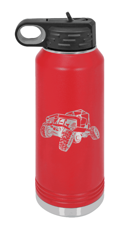 YJ Crawler No Rock - 32oz Water Bottle Laser Engraved- Red