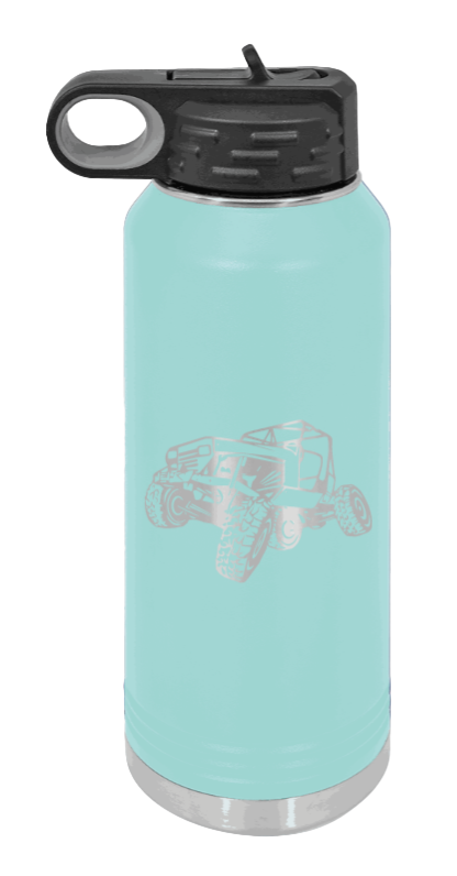 YJ Crawler No Rock - 32oz Water Bottle Laser Engraved- Teal