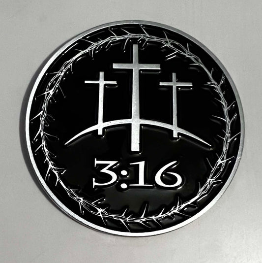 3:16 Cross Fender Badge Emblem-