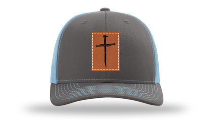 3 Nails Cross Leather Patch Richardson 112 Hat
