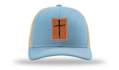 3 Nails Cross Leather Patch Richardson 112 Hat