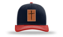 Load image into Gallery viewer, 3 Nails Cross Leather Patch Richardson 112 Hat
