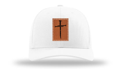 3 Nails Cross Leather Patch Richardson 112 Hat