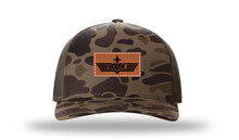 Load image into Gallery viewer, Goose Leather Patch Richardson 112 Duck Camo Hat
