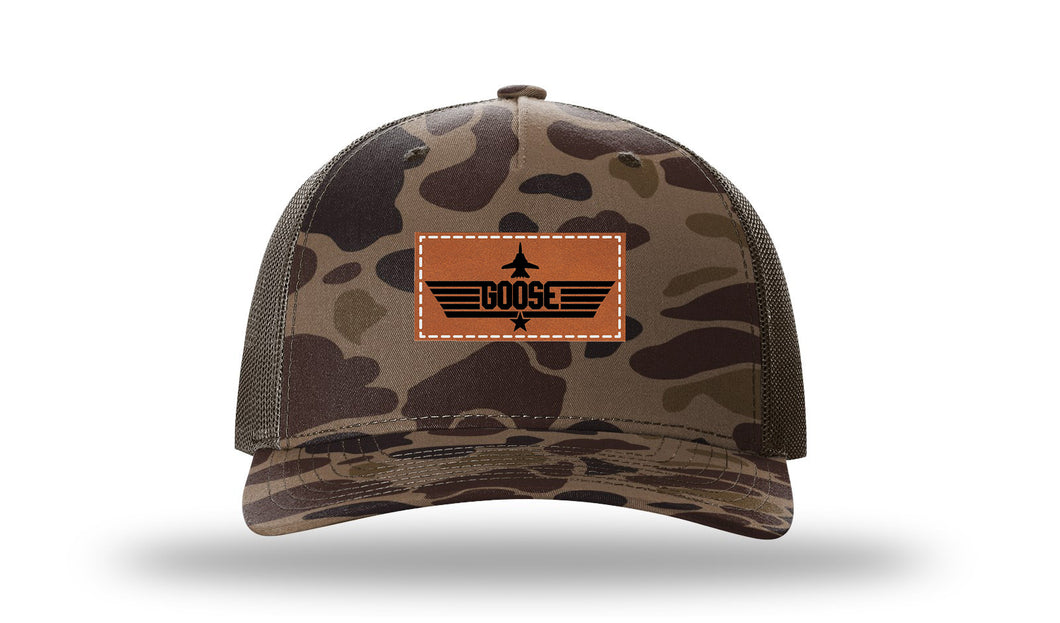 Goose Leather Patch Richardson 112 Duck Camo Hat