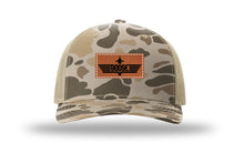 Load image into Gallery viewer, Goose Leather Patch Richardson 112 Duck Camo Hat
