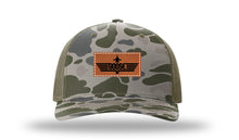 Load image into Gallery viewer, Goose Leather Patch Richardson 112 Duck Camo Hat
