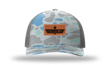 Load image into Gallery viewer, Goose Leather Patch Richardson 112 Duck Camo Hat
