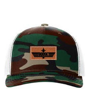 Load image into Gallery viewer, Goose Leather Patch Richardson 112 Duck Camo Hat
