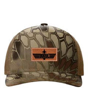 Load image into Gallery viewer, Goose Leather Patch Richardson 112 Duck Camo Hat
