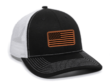 Load image into Gallery viewer, American Flag Leather Patch Hat
