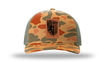 Load image into Gallery viewer, Lineman Leather Patch Richardson 112 Duck Camo Hat

