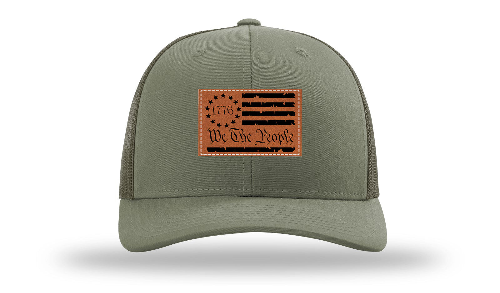 1776 We The People Flag Leather Patch Richardson 112 Hat-Loden
