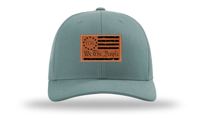1776 We The People Flag Leather Patch Richardson 112 Hat-Smoke Blue