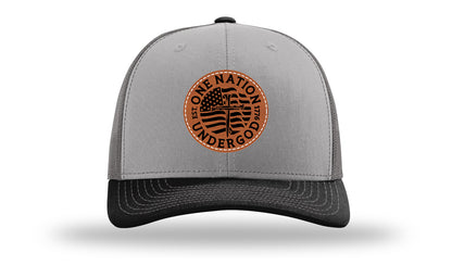 One Nation Under God Leather Patch Richardson 112 Hat-Grey / Charcoal / Black