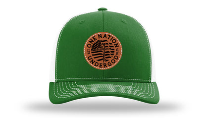 One Nation Under God Leather Patch Richardson 112 Hat-Kelly / White