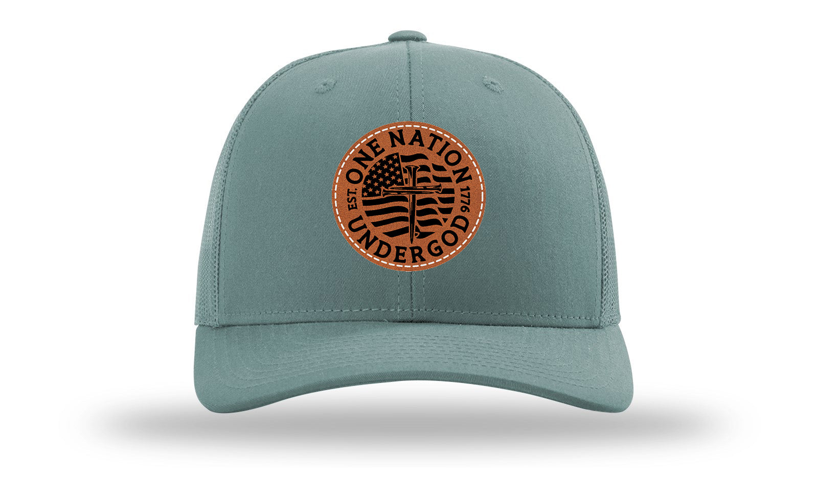 One Nation Under God Leather Patch Richardson 112 Hat-Smoke Blue