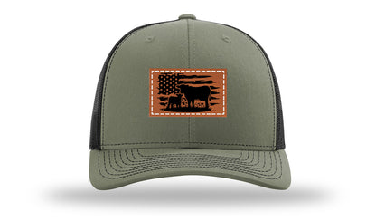 Cow Flag Leather Patch Richardson 112 Hat-Loden / Black