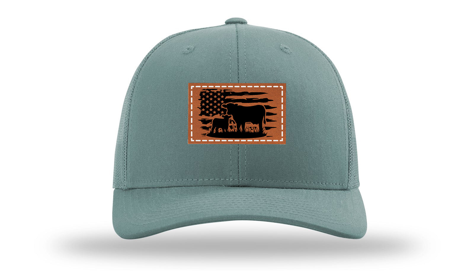 Cow Flag Leather Patch Richardson 112 Hat-Smoke Blue
