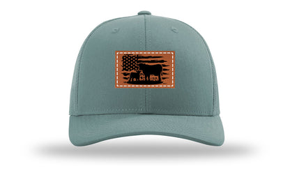 Cow Flag Leather Patch Richardson 112 Hat-Smoke Blue
