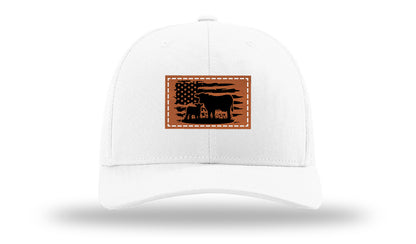 Cow Flag Leather Patch Richardson 112 Hat-White
