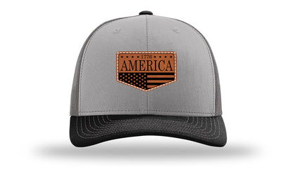 1776  America Leather Patch Richardson 112 Hat-Grey / Charcoal / Black