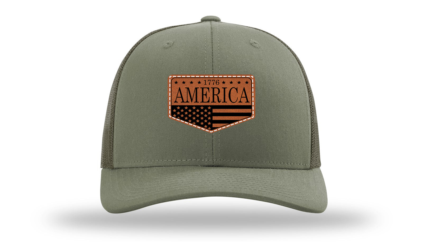 1776  America Leather Patch Richardson 112 Hat-Loden