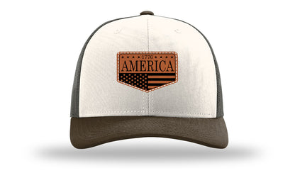 1776  America Leather Patch Richardson 112 Hat-Cream / Gray Brown / Brown