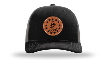 1776  Minuteman Leather Patch Richardson 112 Hat-Black / Charcoal